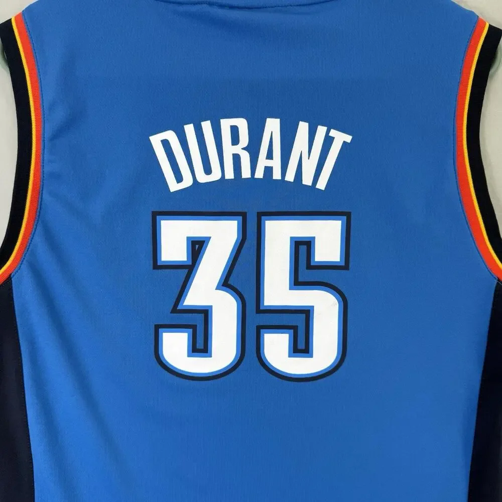 Adidas Kevin Durant #35 Oklahoma City Thunder Blue NBA Basketball Jersey Youth L